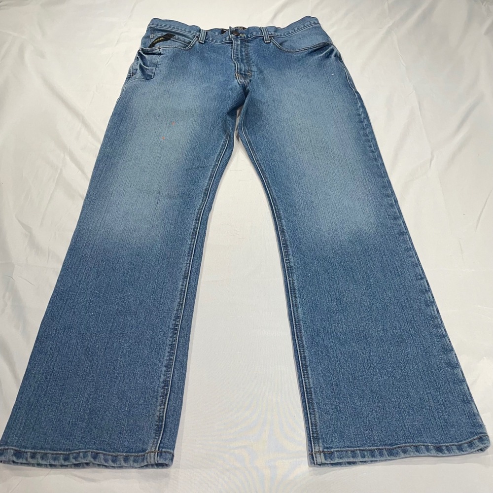 Ariat Rebar M4 Relaxed Boot Cut Jeans Mens 35x32 Blue Denim Work Pants
